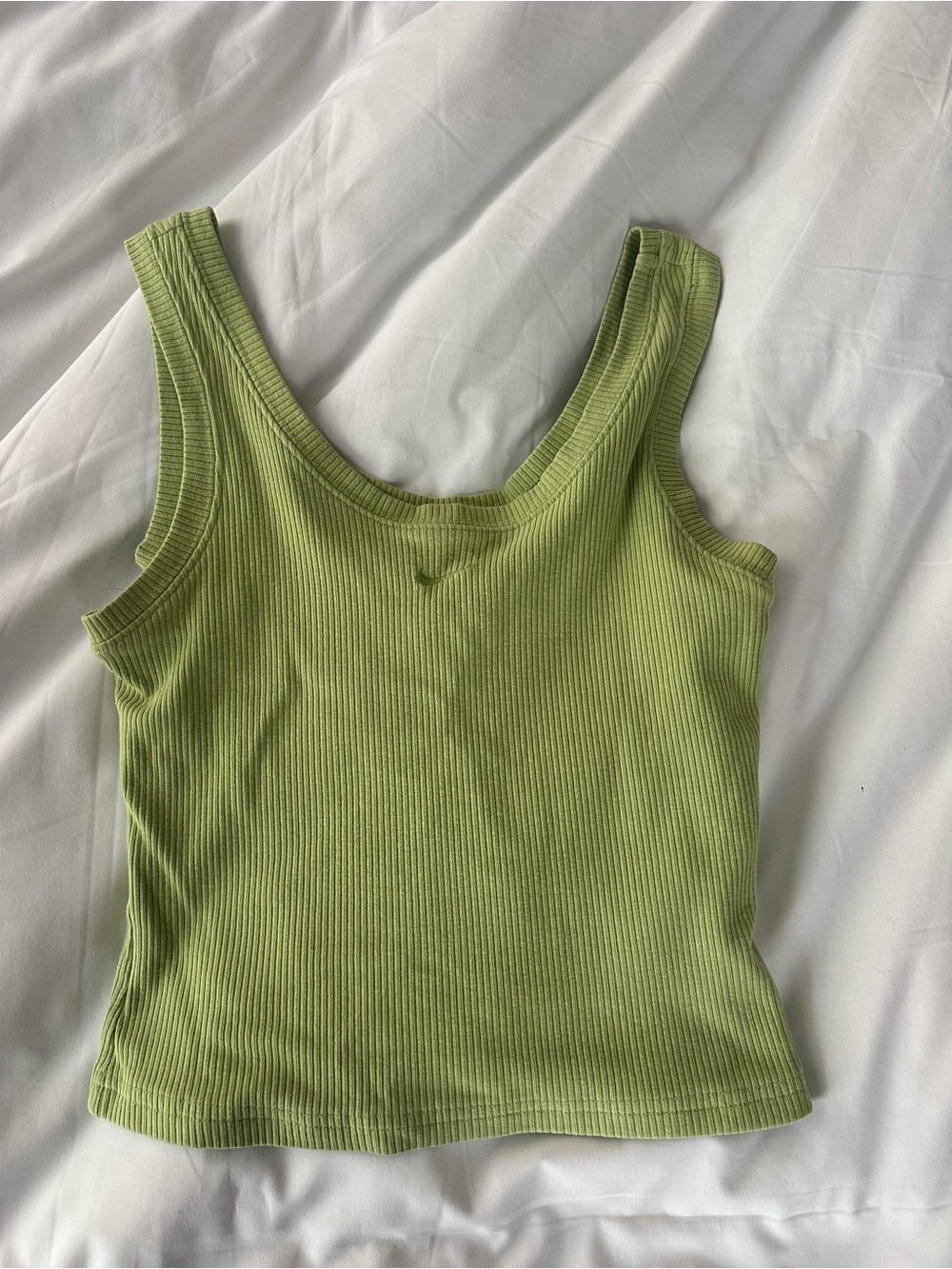Nike Ribbed Scoop Crop Tank - Lime